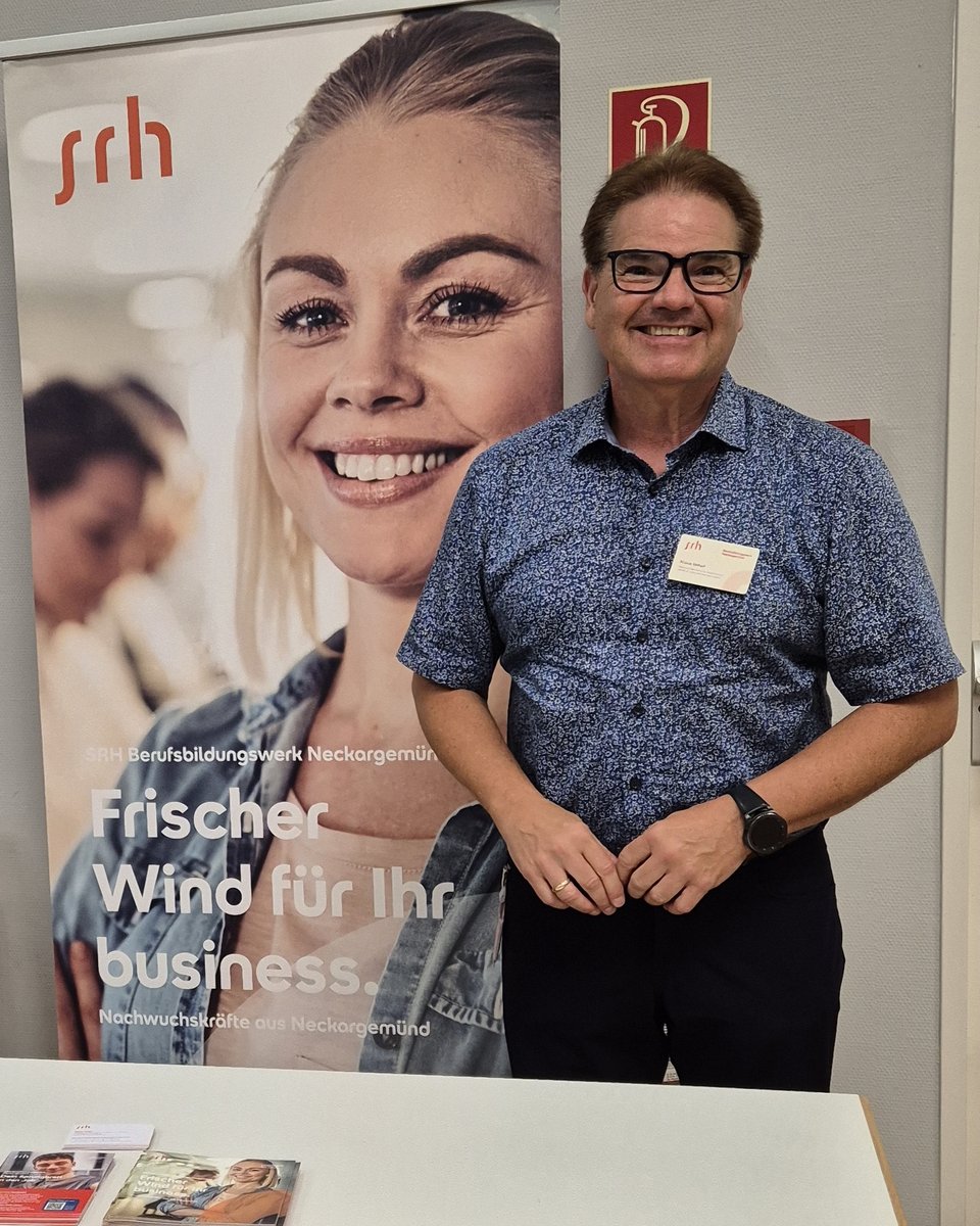 Klaus Imhof am Stand des SRH Berufsbildungswerks Neckargemünd – Nachwuchskräfte für Unternehmen